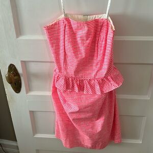 Strapless Lilly Pulitzer dress with contrasting zipper